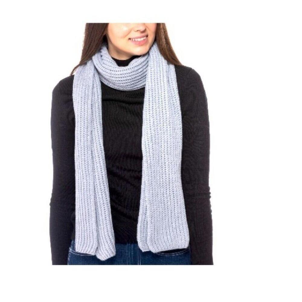 New Style & Co Solid Ribbed Muffler Scarf metallic grey [COPY]